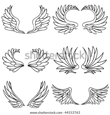 stock vector Angel wings isolated on a white background