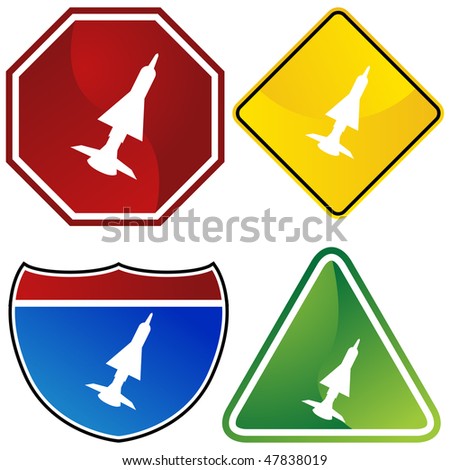 Missile Icon Isolated On A White Background. Stock Vector Illustration