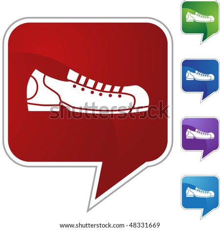 Bowling shoe icon button symbol isolated on a background. - stock