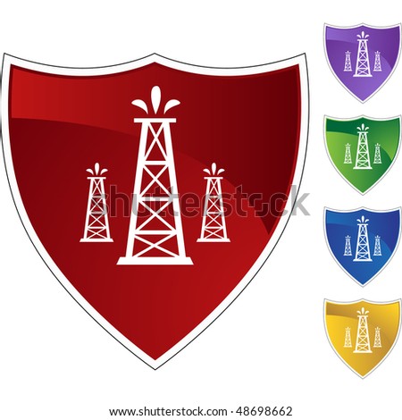 oil well icon. stock photo : Oil Well web button isolated on a background.