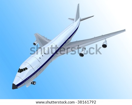 Jet airplane isolated