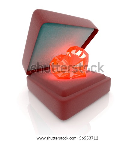 jewel heart in gift box