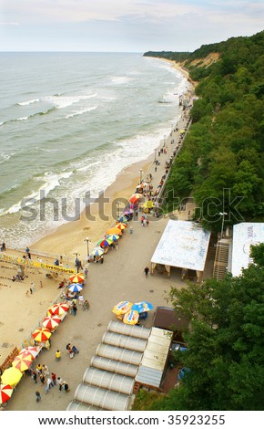 View of baltic beach in summer. Svetlogorsk, Russia