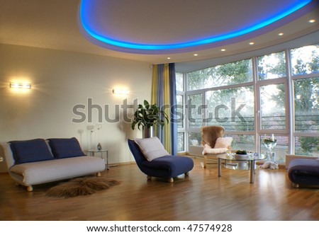 Living room of a new modern flat