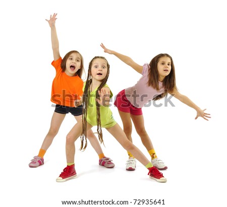 stock photo Active sporty girls