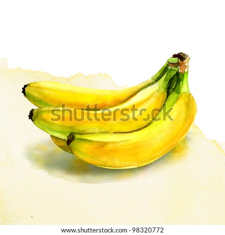 banana watercolor
