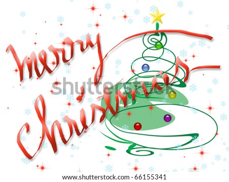Merry Christmas card for congratulations on the white background
