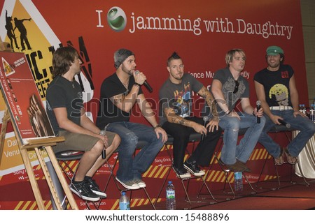 Malaysia - July 26: All members of Daughtry (band) at Sony Ericsson Traffic Jam press conference, One World Hotel, Malaysia on June 26, 2008.