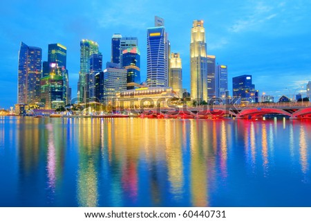 Singapore Central Business District Skyline in Year 2010