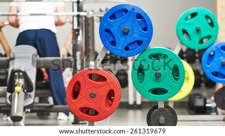 Fitness weight equipment for training in a gym club