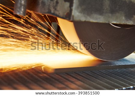 metalworking industry. finishing metal surface on horizontal grinder machine