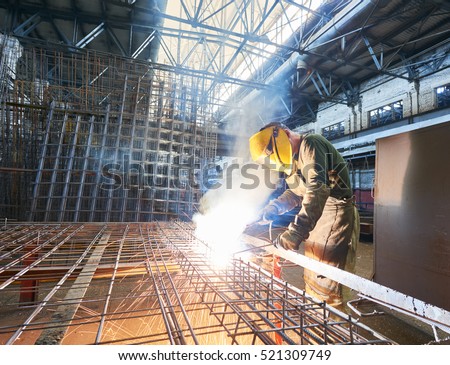 industrial arc welding work