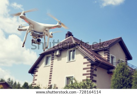 drone usage. private property protection or real estate check