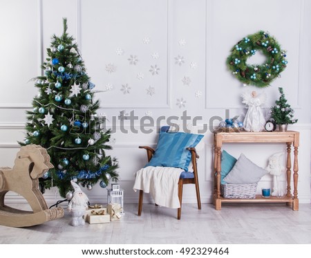 The interior of the New Year and Christmas style