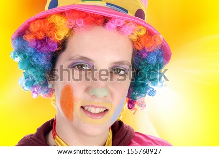 Funny clown, child, girl, female
