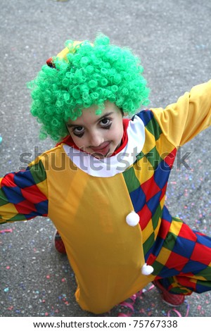 happy crazy clown in a party