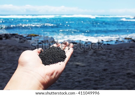 Black Sand Beach, Big Island, Hawaii