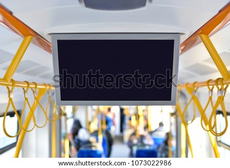tv monitor of inside advertising in city public transport