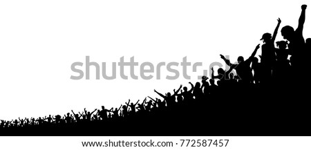 A crowd of sports fans. A crowd of people in the stadium. Silhouette vector
