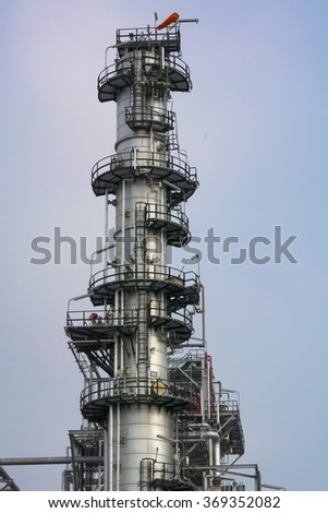 View gas processing factory. gas and oil industry