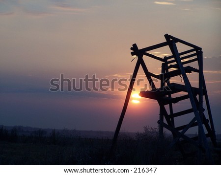 sunset with high seat
