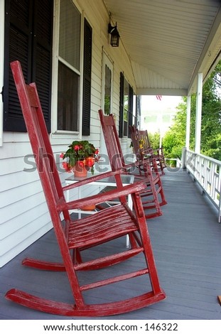 Rocking chairs at The Barrington Inn, Block Island