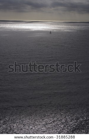 Lone Boat at the Sea before the Storm