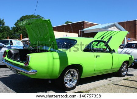 MATHEWS, VA- JUNE 01:A lime green Dodge in the Annual: Vintage TV\'s \