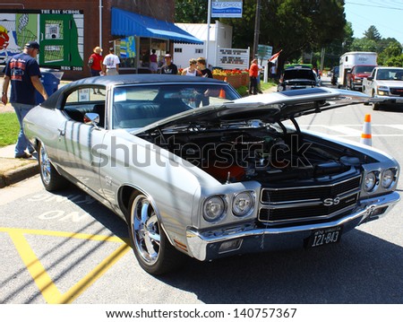 MATHEWS, VA- JUNE 01:1970 Chevy Chevelle SS 396 front in the Annual: Vintage TV\'s \