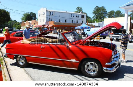 MATHEWS, VA- JUNE 01:A 51 Ford convertible in the Annual: Vintage TV\'s \