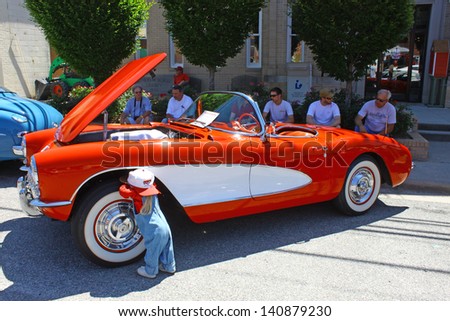 MATHEWS, VA- JUNE 01:An old Corvette convertible in the Annual: Vintage TV\'s \