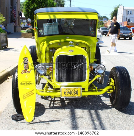 MATHEWS, VA- JUNE 01:1929 Ford Streetrod front view in the Annual: Vintage TV\'s \