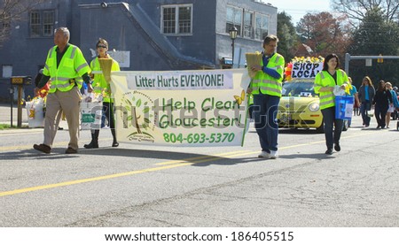 GLOUCESTER, VA - April 5, 2014: 28th annual Daffodil parade, The Gloucester County clean community volunteers, The Daffodil fest and Parade is a regular event held each spring