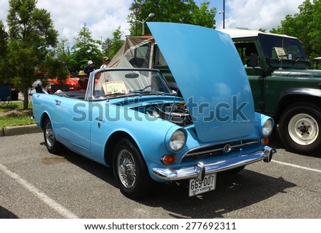 WILLIAMSBURG, VA - May 9, 2015: A 1967 Sunbeam Alpine at the 6th Annual Project Lifesaver Car Show in Williamsburg Virginia on a summer day.