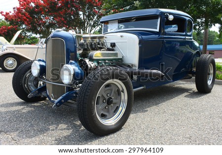 GLOUCESTER, VA- JULY 19: A 1930 Ford Model A at the 2015 Middle Peninsula  \
Classic Car Club blast from the past car show in Gloucester Virginia