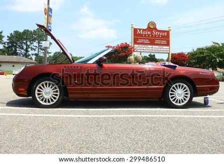 GLOUCESTER, VA- JULY 19: A Ford Thunderbird at the 2015 Middle Peninsula Classic Car Club blast from the past car show in Gloucester Virginia on a sunny summer day