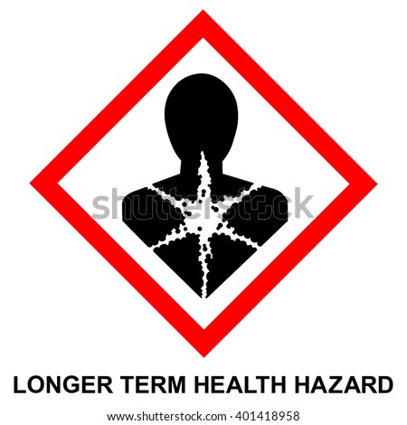 GHS hazard pictogram - LONGER TERM HEALTH HAZARD , hazard warning sign LONGER TERM HEALTH HAZARD , isolated vector illustration