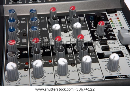 Professional Audio / Disk Jockey / Karaoke Mixer Closeup