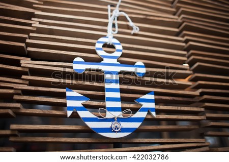 The decor on the marine theme with an anchor