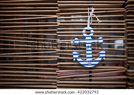 The decor on the marine theme with an anchor