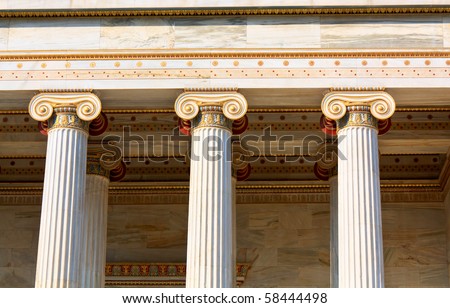 Neoclassical ionic columns in Neoclassical Academy of Arts in Athens