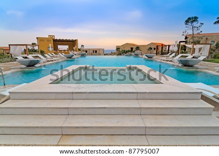 Luxury Resort Pool at hotel resort in Greece