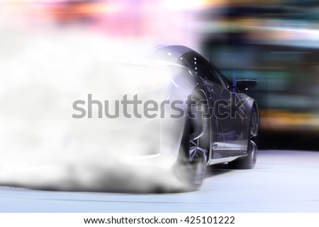 Sport car drifting on the ground