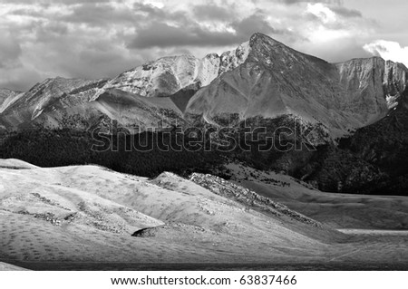 Black and white  landscape of Idaho mountains