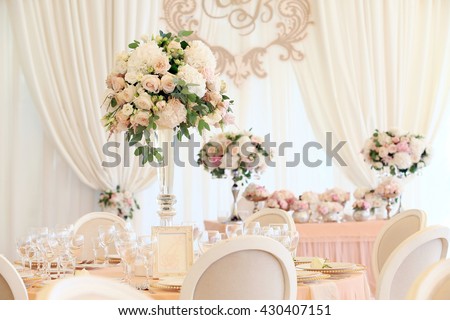 Wedding banquet decoration in tender color