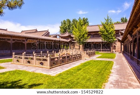 Old-style private school scene. Taken in the Chang\'s Manor Park of Yuci, Shanxi, China. In the park, there are a lot of Chinese ancient buildings that was Built in the Qing Dynasty.