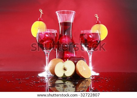 Clip Art Orange Fruit. and sangria or fruit punch