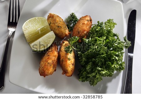Portuguese style cod fish croquette appetizer