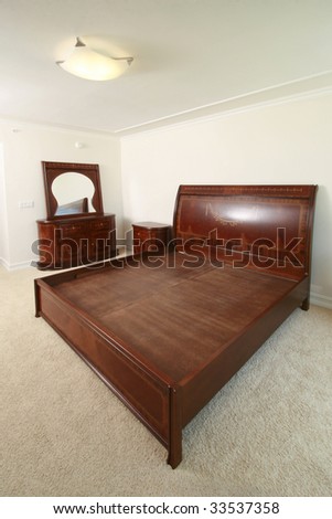 Empty bedroom base for interior design presentation