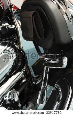 Close up of a high power motorcycle. Cell phone case.